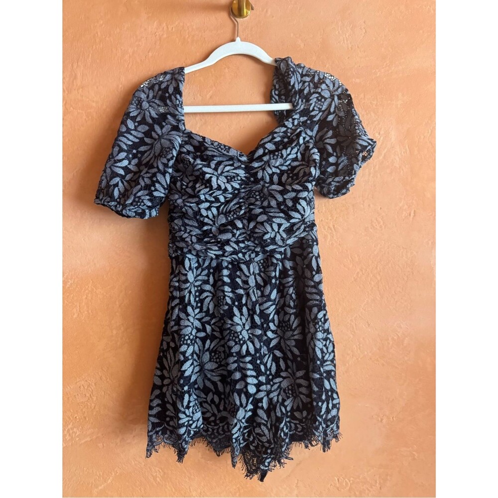 Keepsake the Label Navy Floral Lace Romper Size Medium